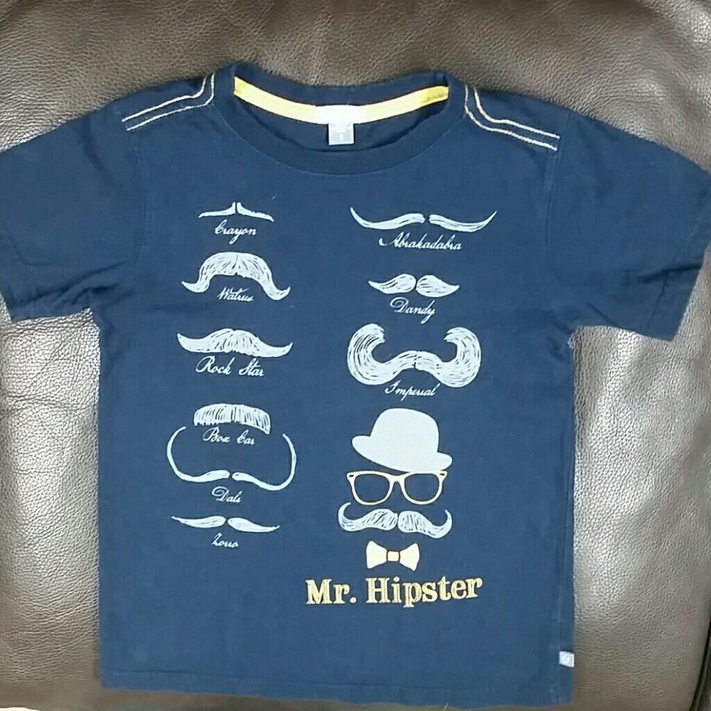 Short sleeve navy 5 Petit Lem Mr Hipster tee *